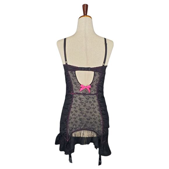 Victoria's Secret Black Bodycon Lengiere Mini Dress - Size 36c - Picture 3 of 7